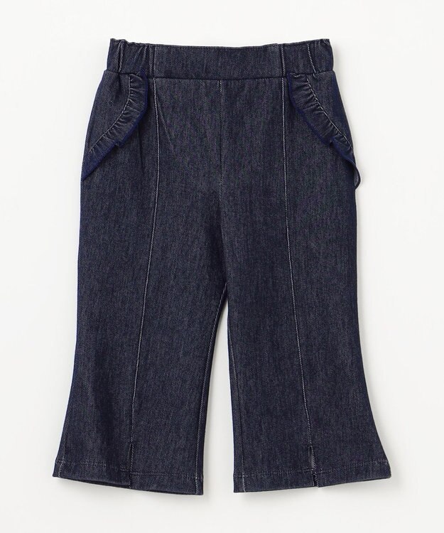 組曲 KIDS 【80-100㎝】フレアーデニムニット パンツ ネイビー系