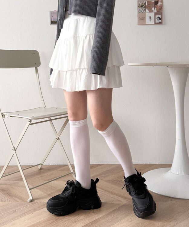 WEGO リボンデザイン厚底スニーカー ブラック