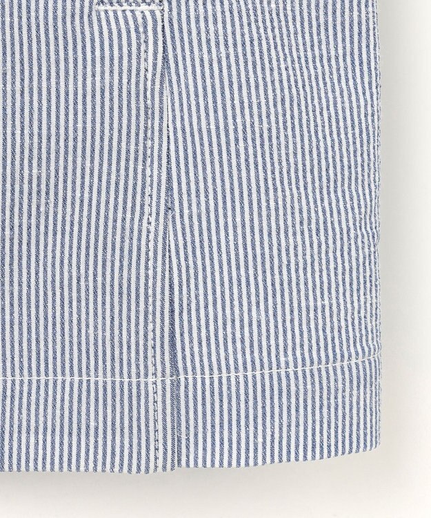 JOSEPH ABBOUD 【清涼・軽量・夏の軽羽織】クールサッカー ライトシャツ アウター ブルー系