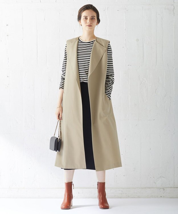 ICB 【洗える】シンプルジャージー ロングスリーブTシャツ ブラックボーダー系