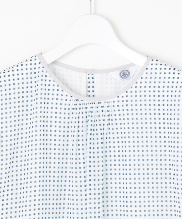 J.PRESS LADIES L 【洗える】スクエアープリント カットソー ブルー系