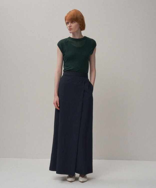 ATON SILK BLENDED CIRCULAR RIB | フィットレイヤードタンクトップ GREEN