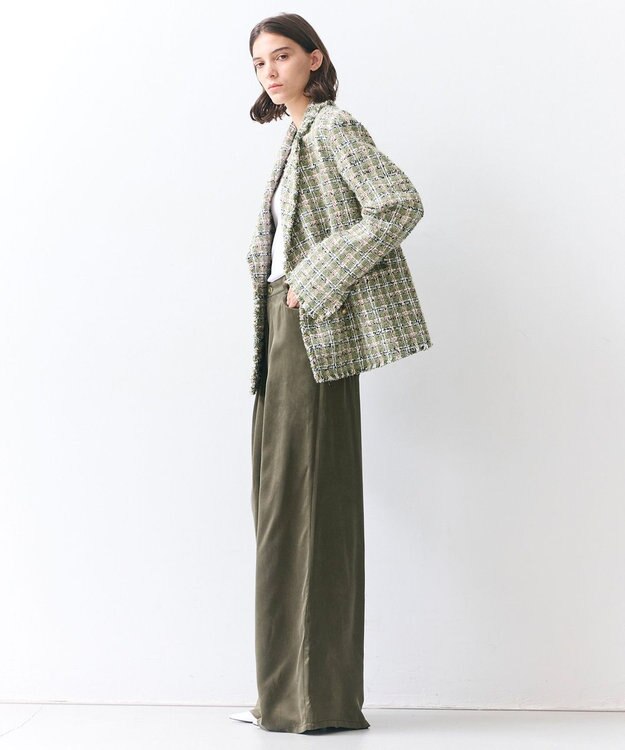 BEIGE， BERYL / ファンシーツイードダブルジャケット Khaki Mix