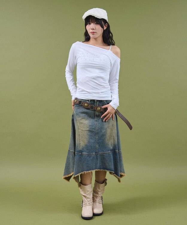 WEGO サイドギャザースタッズTOP ホワイト