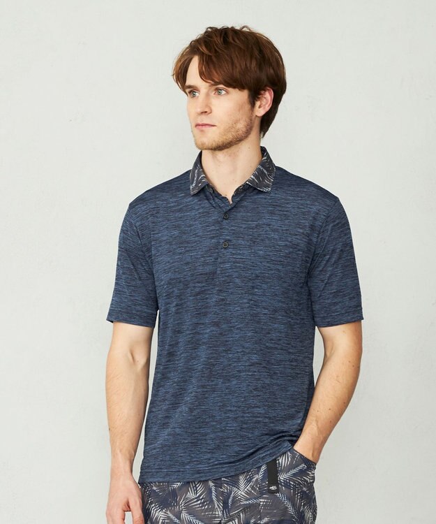 JOSEPH ABBOUD MOUNTAIN 【UNISEX】クールスキンガードポロシャツ ネイビー系