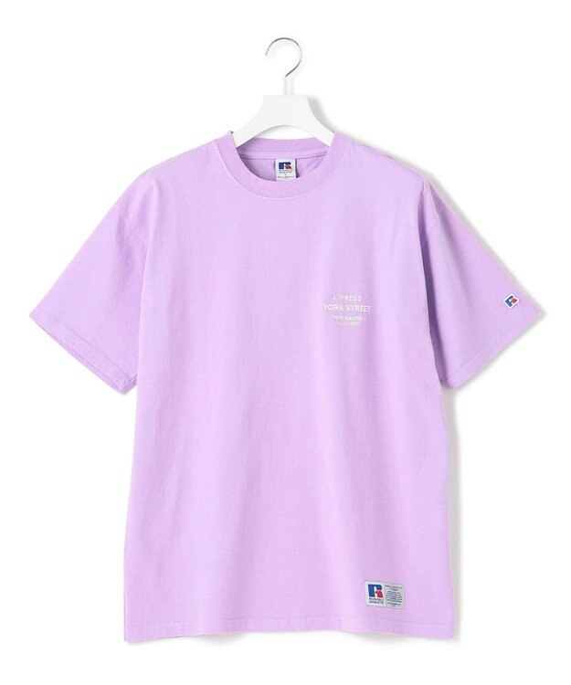 J.PRESS YORK STREET 【UNISEX】RUSSELL×YORK STREET ロゴTシャツ ふじ色系