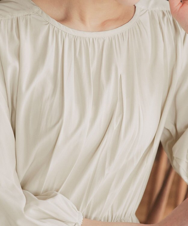 Tiaclasse 【2WAY・洗える】パフスリーブティアードマキシワンピース アイボリー