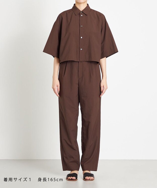 NAVE 【ReNAVE　撥水機能・UVカット・透湿・接触冷感・洗える】ナイロンタスランシャツ ダークブラウン系