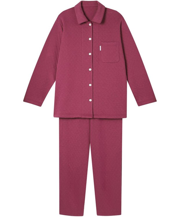 ワコール／睡眠科学 【ふわごころ（R）パジャマ】 長袖・長ズボン しっとりなめらか ふわふわ触感 YDW420 睡眠科学／ワコール エンジ