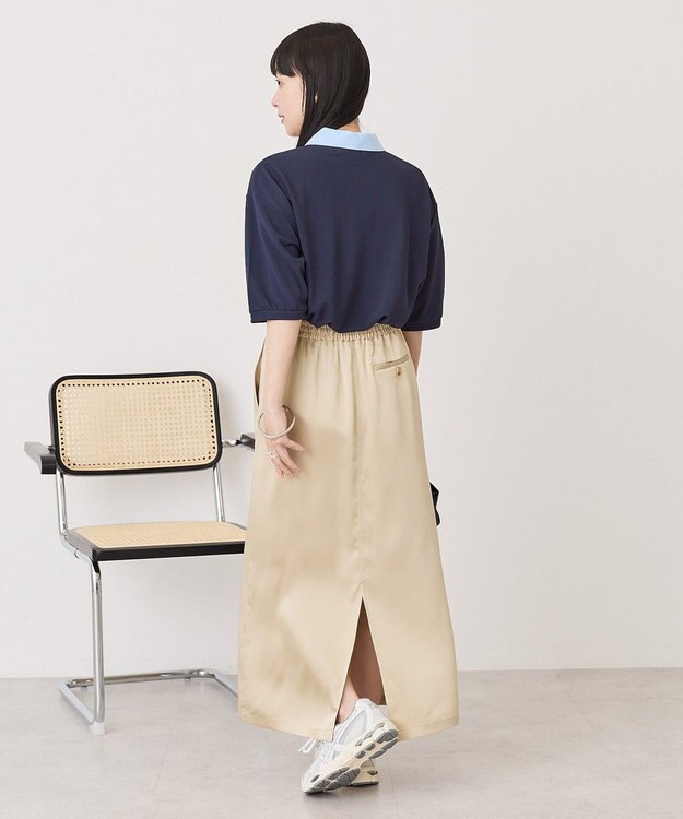 AMERICAN HOLIC 【マルチ機能】サテンベイカースカート Light Beige