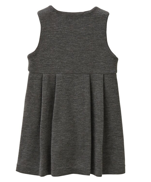 MIKI HOUSE HOT BISCUITS 【90-130cm】ポンチジャージ素材のジャンパースカート グレー