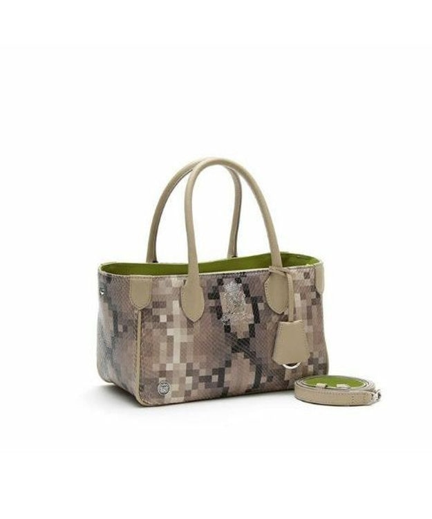 A.D.M.J. 【牛革】スネーク型押し/ミニトート(ショルダーストラップ付) SA