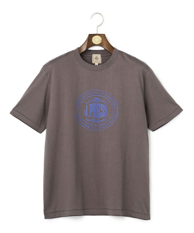 J.PRESS MEN 新色追加【着回し抜群】オーバルロゴ Tシャツ グレー系