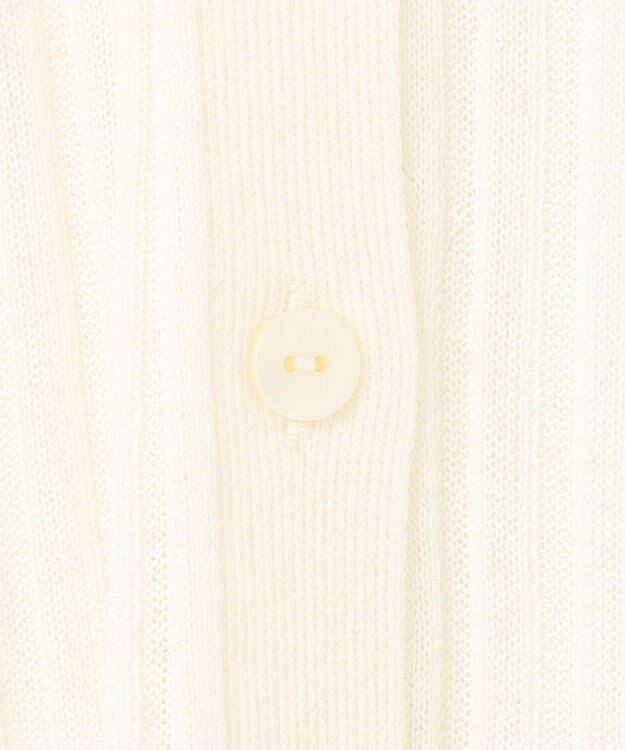 uncrave シアーニット リブロングカーディガン オフ