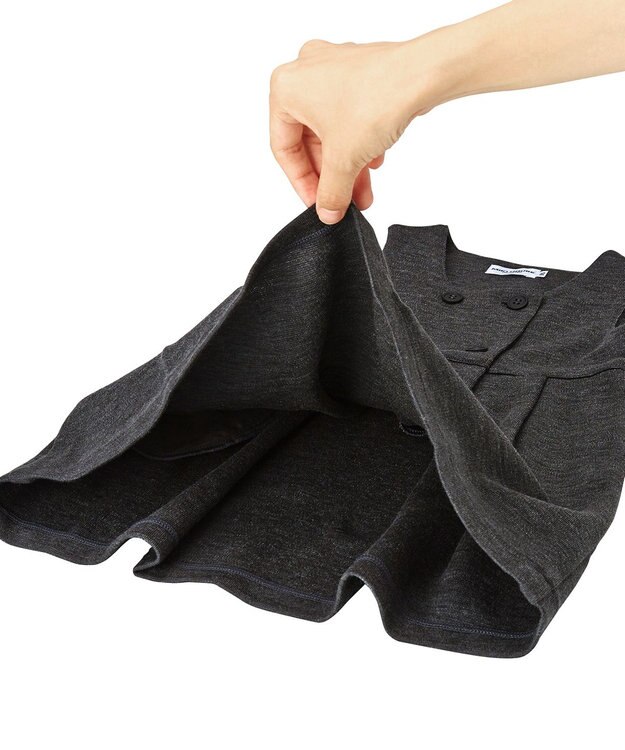 MIKI HOUSE HOT BISCUITS 【90-130cm】ポンチジャージ素材のジャンパースカート グレー