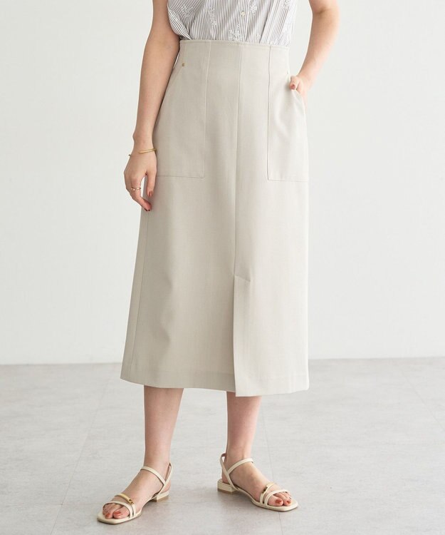 YECCA VECCA ドライタッチナロースカート Light Beige