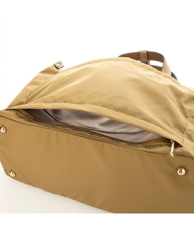 LA BAGAGERIE 【エコユース】ナイロン×型押しエナメル　2WAYミニトート ベージュ