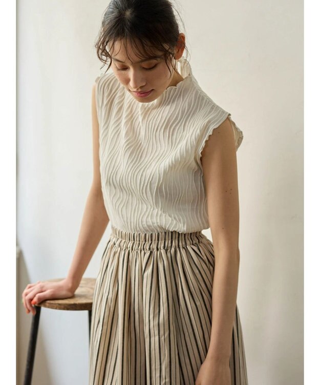 Green Parks ・Ｐｅｔｉｔ　Ｆｌｅｕｒ　ウェーブメロープルオーバー Off White