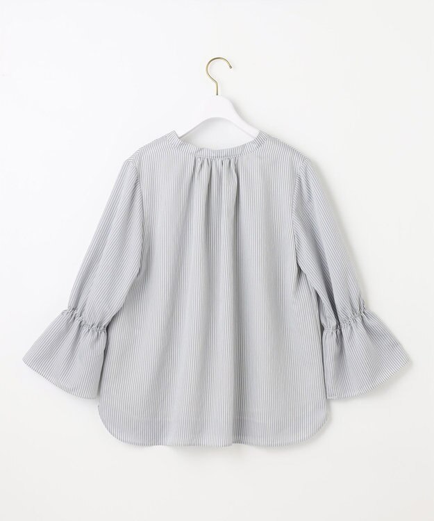 ANY SIS 【2WAY】ドロスト ブラウス グレー系ストライプ