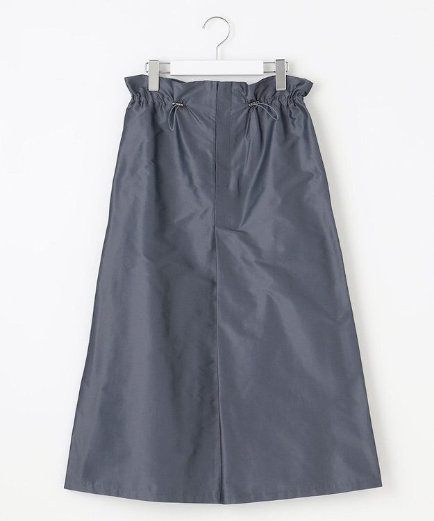 J.PRESS LADIES L 【洗える】シャンブレータフタ  ナロー スカート ダルブルー系