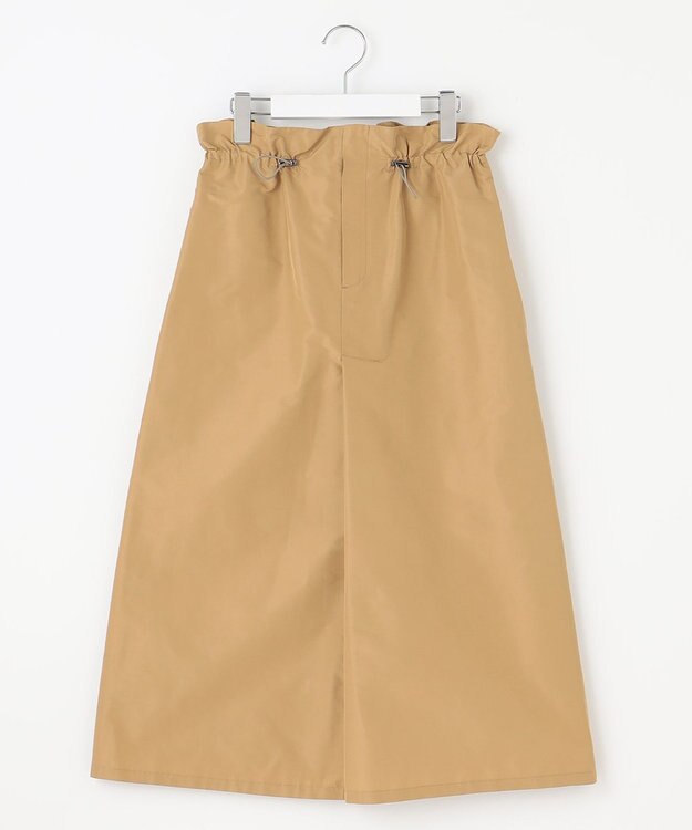 J.PRESS LADIES L 【洗える】シャンブレータフタ  ナロー スカート キャメル系