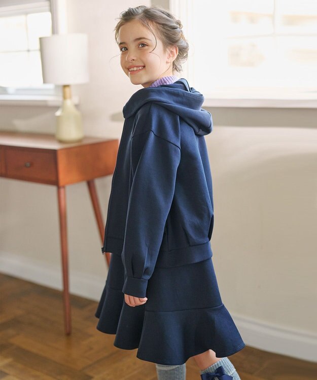 組曲 KIDS 【110-140㎝】ダンボールニット パーカー ネイビー系