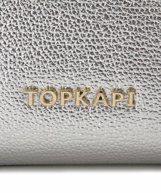 TOPKAPI 【TOPKAPI】シュリンクレザー パール がま口 二つ折り 財布 シルバー