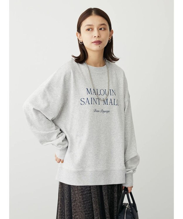 Green Parks アソートロゴ裏毛プルオーバー Light Gray Mixture