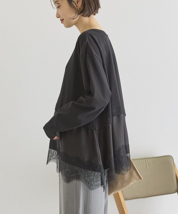 AMERICAN HOLIC スカラップレースプルオーバー Black