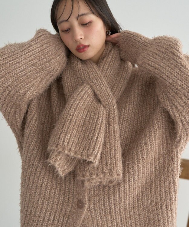 earth music&ecology カラーミックスシャギーマフラー Mocha