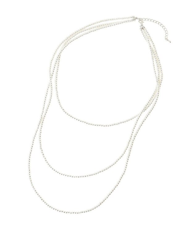 Green Parks ・ＨＡＬＦ　ＴＩＭＥ　ビーズ３連ネックレス Silver