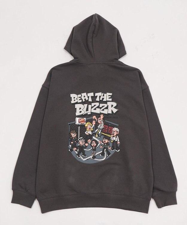 WEGO 【ユニセックス着用ITEM】別注NEWJACKグラフィックプルパーカー ブラック中濃色