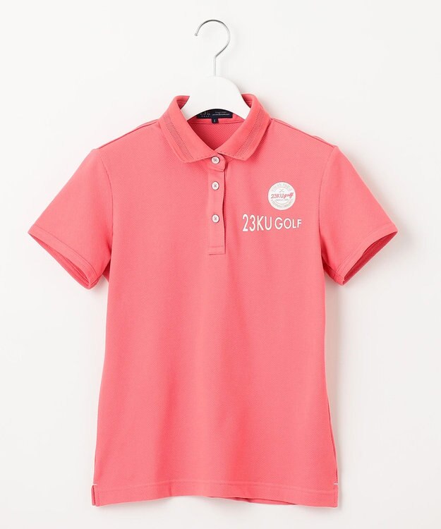 23区GOLF 【WOMEN】【吸水速乾/UVケア】ハニカムカノコ半袖ポロシャツ シンプルながらも機能的 ピンク系