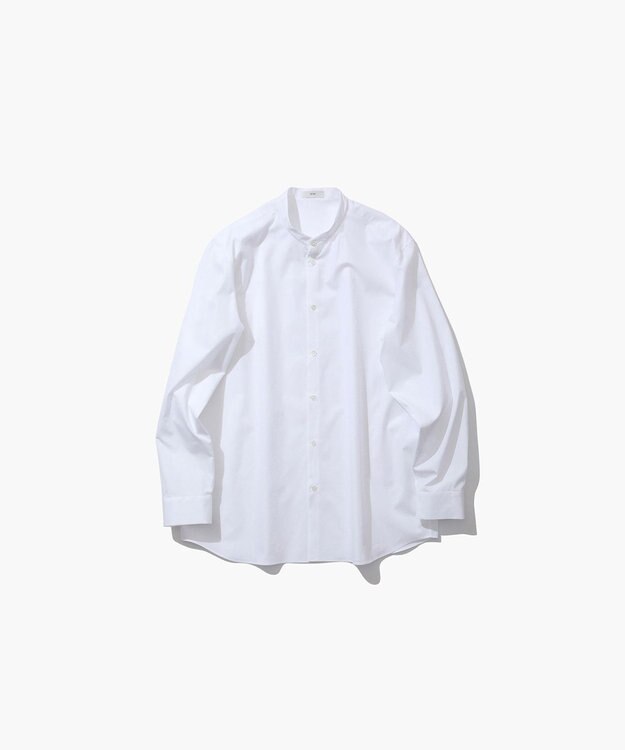 ATON SUVIN BROAD | バンドカラーシャツ - UNISEX WHITE
