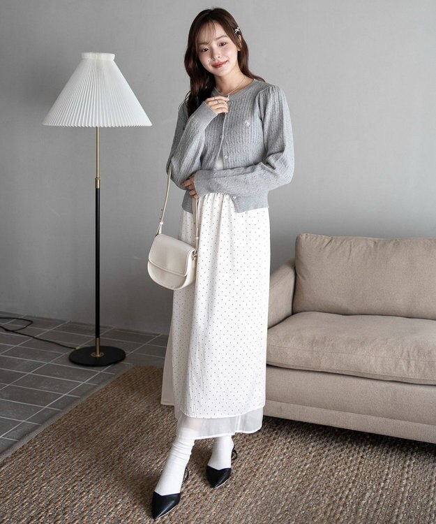 WEGO 【26年春新作】別注USPOLOケーブルニットカーデ グレー