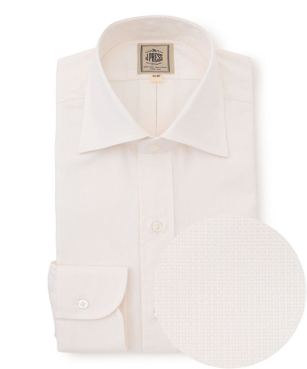 J.PRESS MEN 【Single Needle Tailoring / 形態安定】MILETAエレガントドビー ドレスシャツ / ワイド ホワイト系