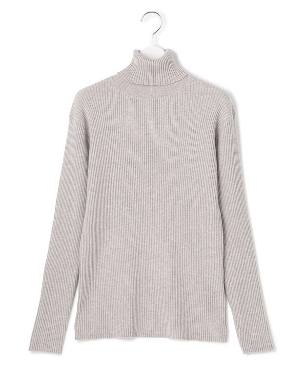 J.PRESS YORK STREET 【WOMEN】ANTI PILLING WOOL リブタートルニット ライトグレー系