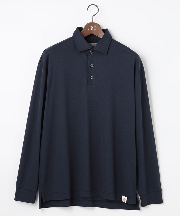 JOSEPH ABBOUD MOUNTAIN 【SPACE／UNISEX】ASHAＡ_OG スムース ポロシャツ ネイビー系