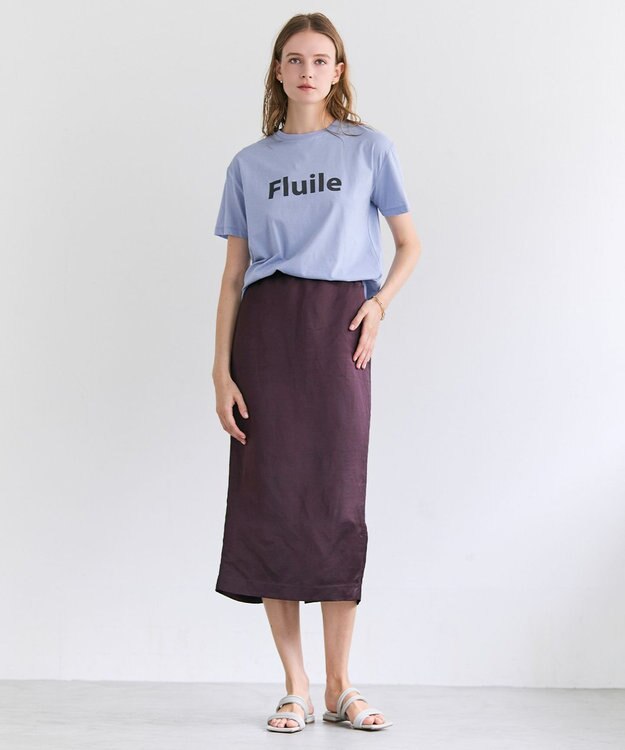 BEIGE， STELLERITE / コットンロゴTシャツ Sax