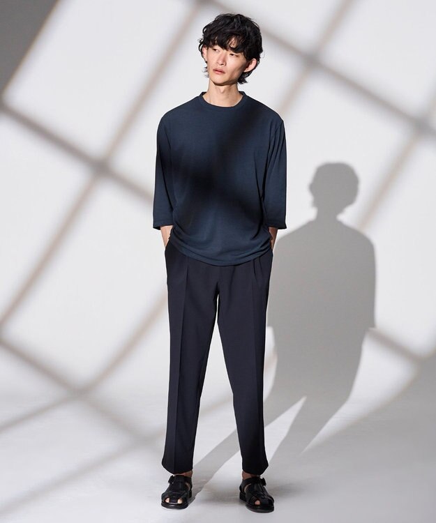 JOSEPH HOMME 【WEB限定】【新素材 / 新型】エンジニアドテック　リラックスフォルム クルーネック7分袖Ｔシャツ ネイビー系
