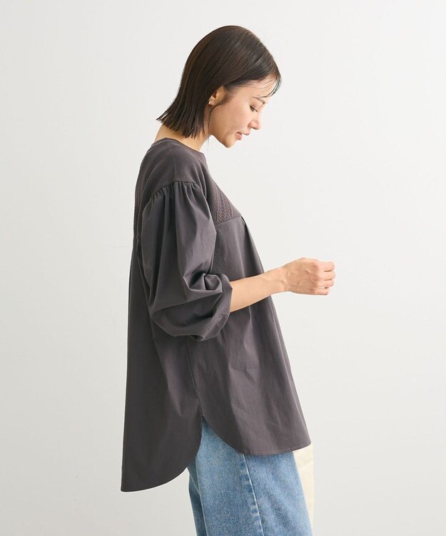 Green Parks ミニケーブルドッキングニットチュニック Charcoal Gray