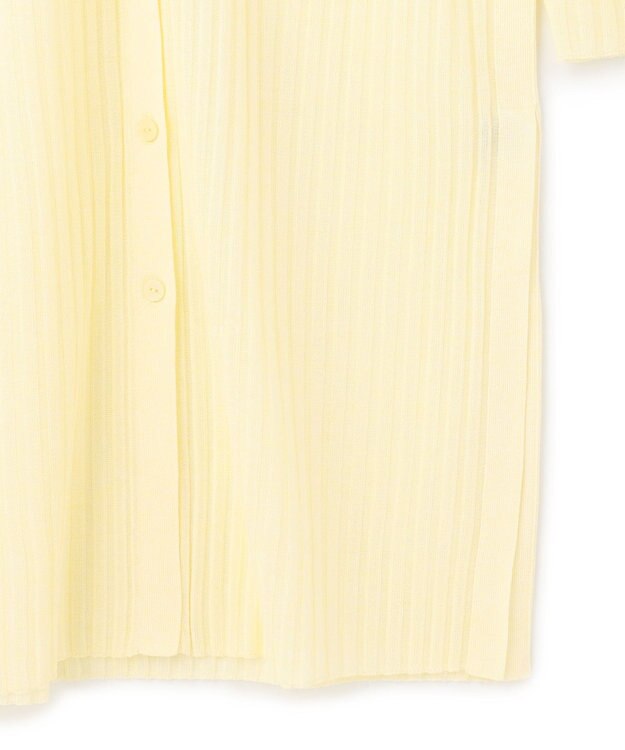 uncrave シアーニット リブロングカーディガン クリームイエロー