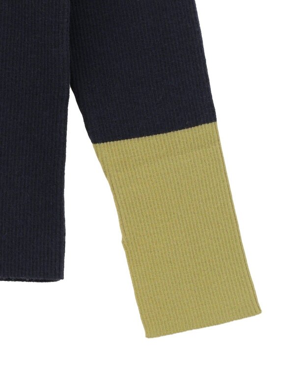 AMERICAN HOLIC バイパチリブモックネックニットプルオーバー Navy