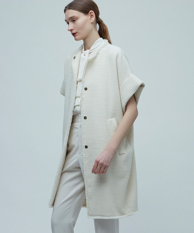 BEIGE， CAMBON / ハーフスリーブアウター Bone