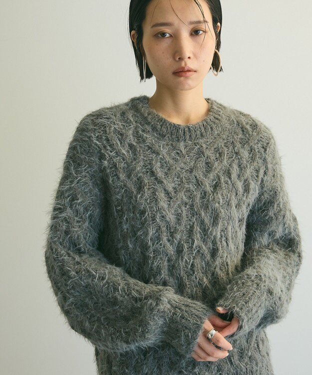 Green Parks armonia．シャギーケーブルニット