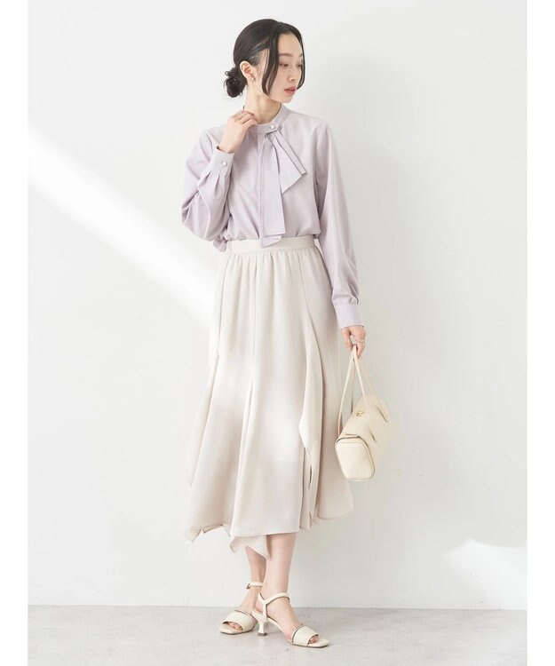 earth music&ecology ランダムイレヘムスカート Gray Beige