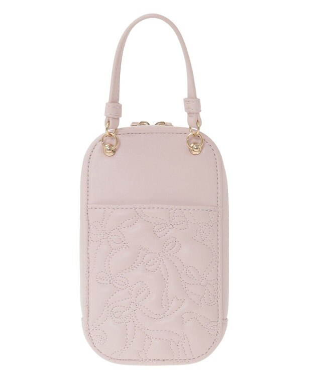 Maison de FLEUR リボンキルティングスマホポシェット Pink