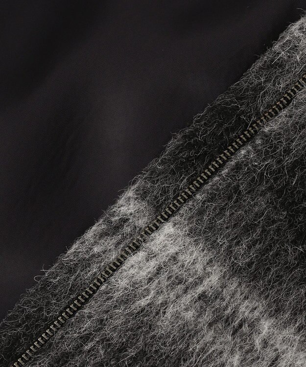 ICB ウールシャギーブルゾン ブラックチェック