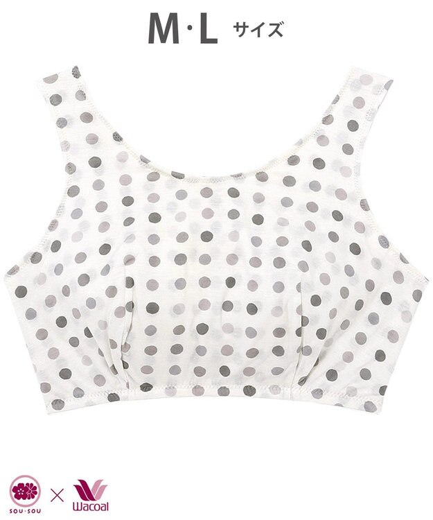 ワコール／睡眠科学 ナイトアップブラ ノンワイヤーブラ SOU・SOU(R) 天竺素材 3Lまで対応 大きいサイズ 夜用ブラ ナイトブラ レディース YBX640 睡眠科学／ワコール グレー