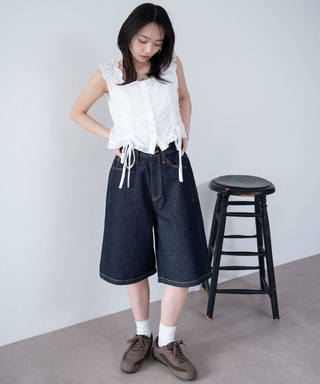 WEGO デニムハーフパンツ デニムインディゴ